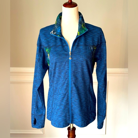 Catherine Malandrino Jackets & Blazers - Catherine Malandrino Heathered Blue Full Zip Athletic Jacket size Large